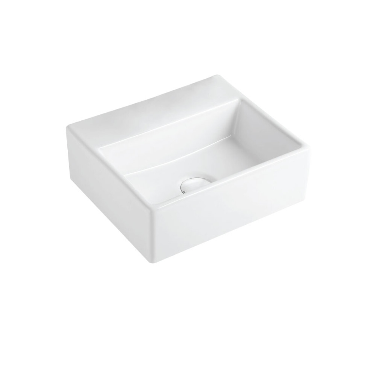 Lavatorio de Apoyo Rectangular Blanco con Orificio Línea Zoe 