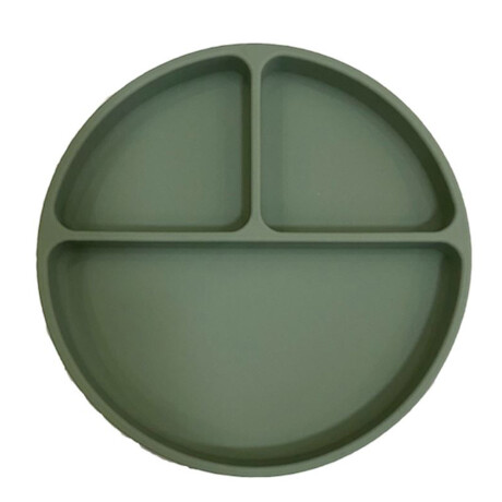 Plato con divisiones y ventosa Verde Sc