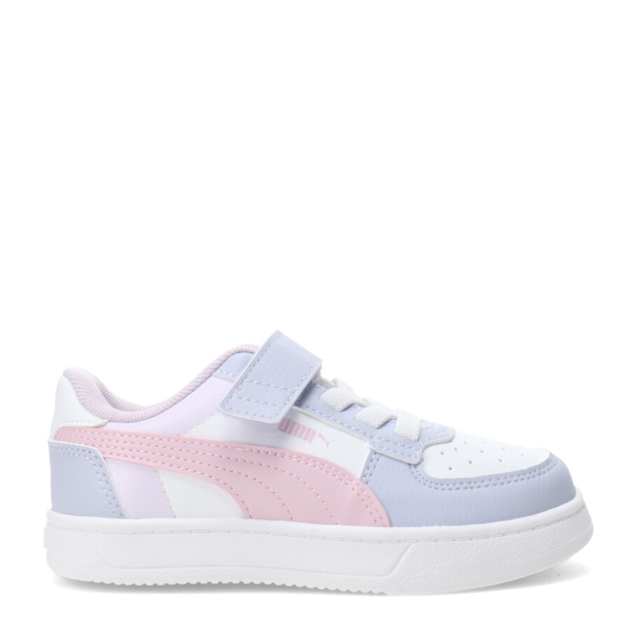 Championes Infantiles Puma Caven 2.0 Block Blanco - Lila - Rojo