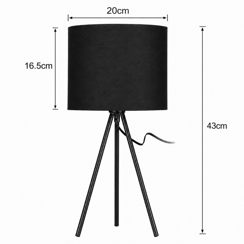 Lámpara de Mesa 43cm - Negra Lámpara de Mesa 43cm - Negra