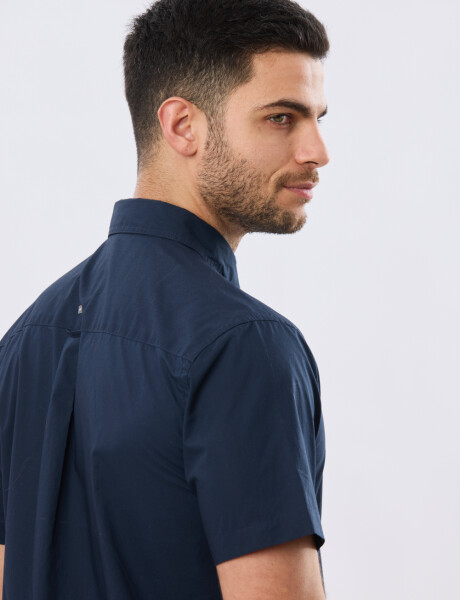 CAMISA LISA DE ALGODÓN Azul