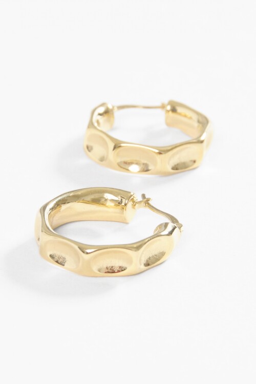 Aros acero wavy dorado