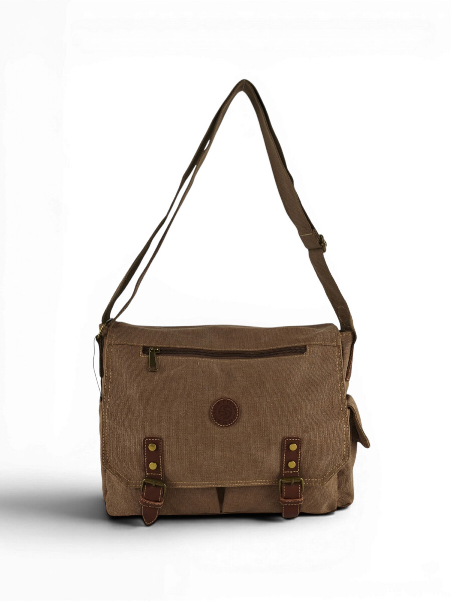 Bolso mensajero de lona - Marrón 