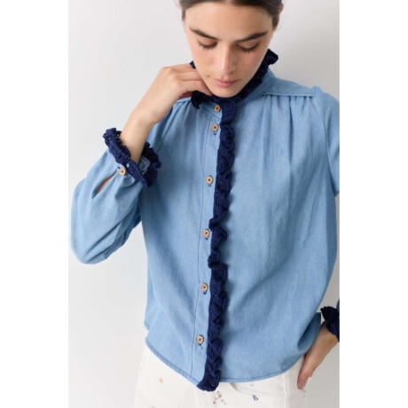 Blusa Swim Jean Crochet Celeste Pre Venta