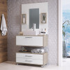Mueble Baño Class De 80cm Pileta+espejo Premium Nogal/Blanco Mueble Baño Class De 80cm Pileta+espejo Premium Nogal/blanco