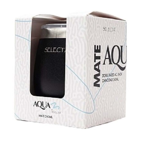 Mate Térmico Aqua en Acero Inox Doble Pared 240Ml con Tapa Negro