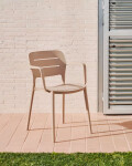 Silla de exterior apilable Morella beige