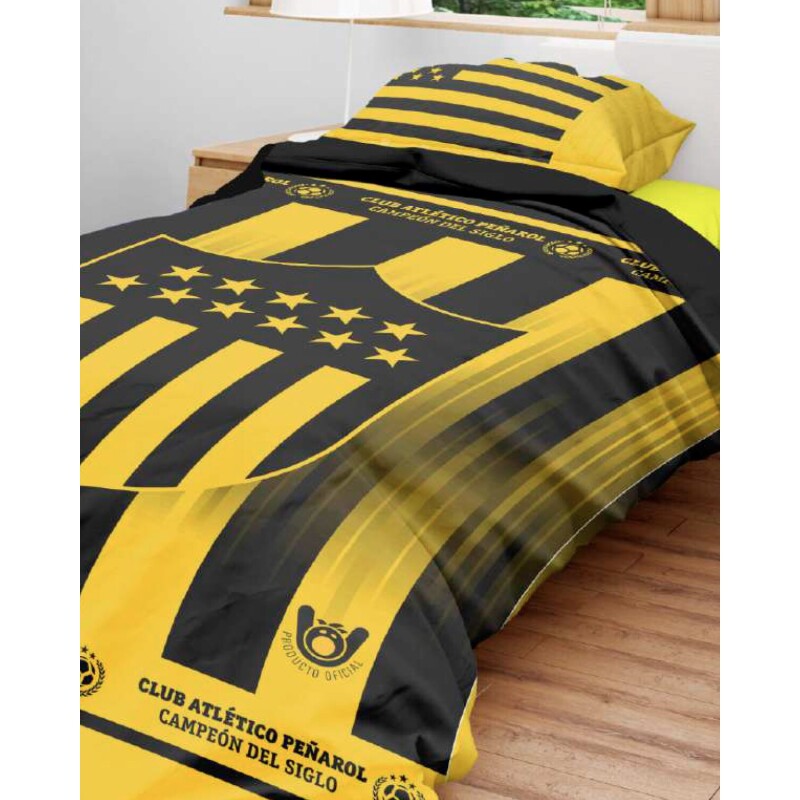 Acolchado 1 plaza 240cm x 160cm Nacional o Peñarol PEÑAROL ESCUDO GRANDE