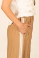 Pantalón de crep con franja Khaki