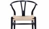 Silla Wishbone - Madera de Haya y Ratán natural Negro