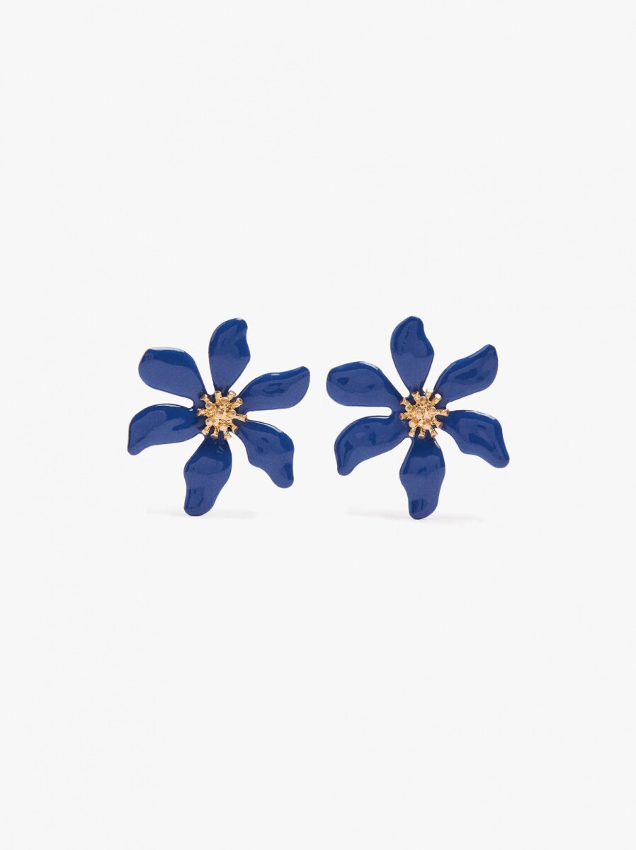 Pendientes Maxi De Flor - azul 