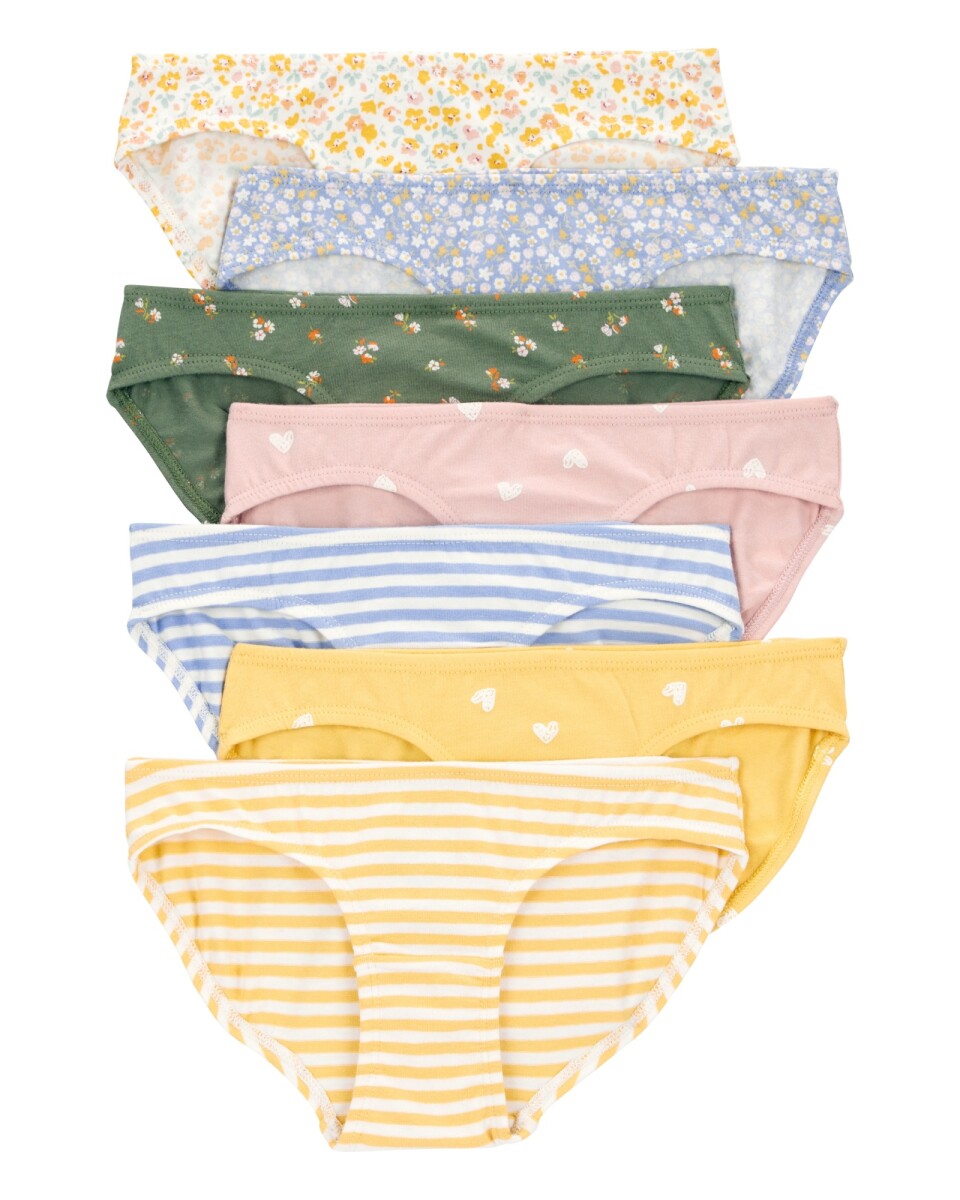 Pack siete bombachas de algodón, estampadas 