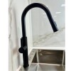 Grifería de cocina Monocomando de mesada extensible Negra texturizada Grifería De Cocina Monocomando De Mesada Extensible Negra Texturizada