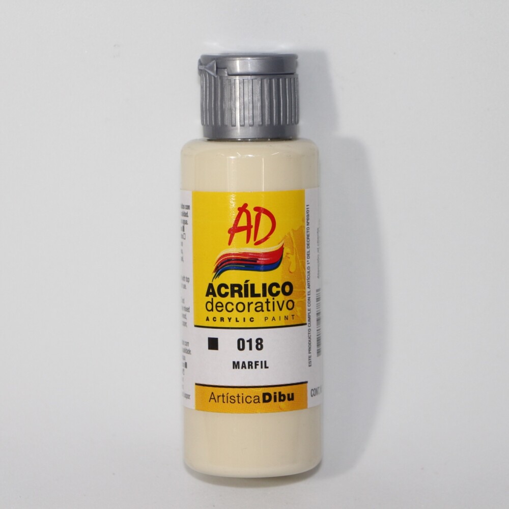 PINTURA ACRILICA ARTISTICA DIBU 60 ML. DIFERENTES COLORES COLOR MARFIL 018