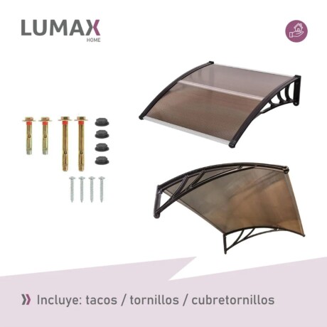 Alero Policarbonato Transparente Y Soporte Negro 1.0 X 0.6 M Marrón