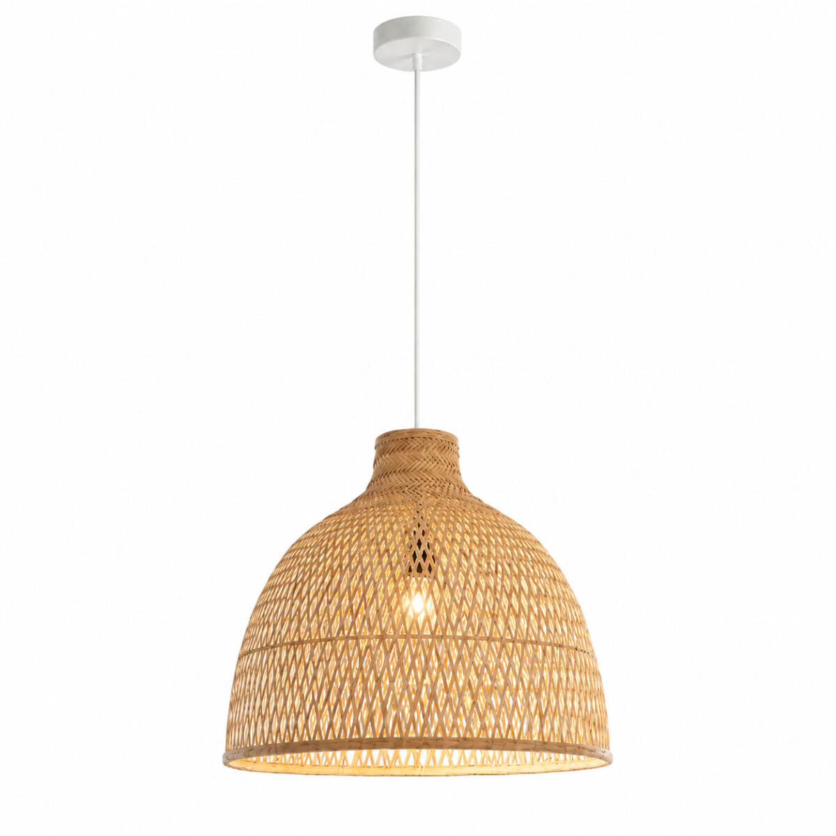 Lámpara Colgante Campana Bambú Natural E27 - Natural 