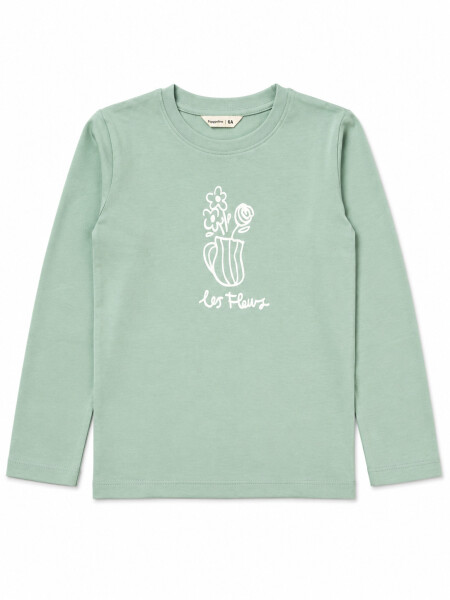 REMERA POSITIVE BLOOM VERDE GRISACEO
