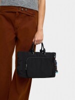 Bolso Tote De Nylon Con Colgante M negro