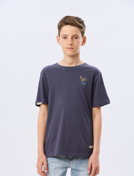 REMERA ESTAMPADA DE ALGODÓN Azul