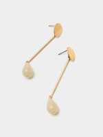 Pendientes Largos Con Gota beige