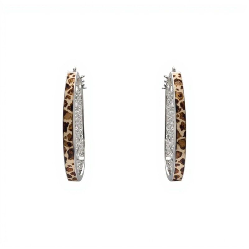 Caravanas Aro Leopardo- Zirconia - Plata 925 - CA4290 sinpiedra