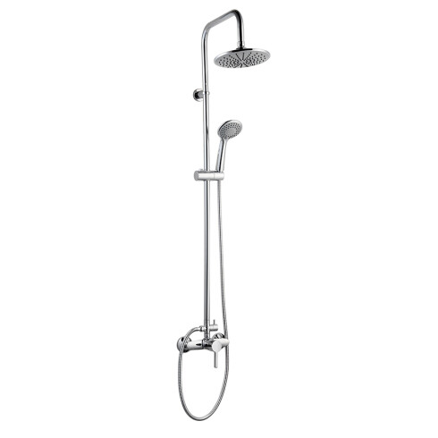 Griferia BARRAl DE DUCHA CROMADA CON ROSETA 20CM INCLUYE TELEFONO. DISTANCIA ENTRE EJE Y EJE 15 CMS. CROMO