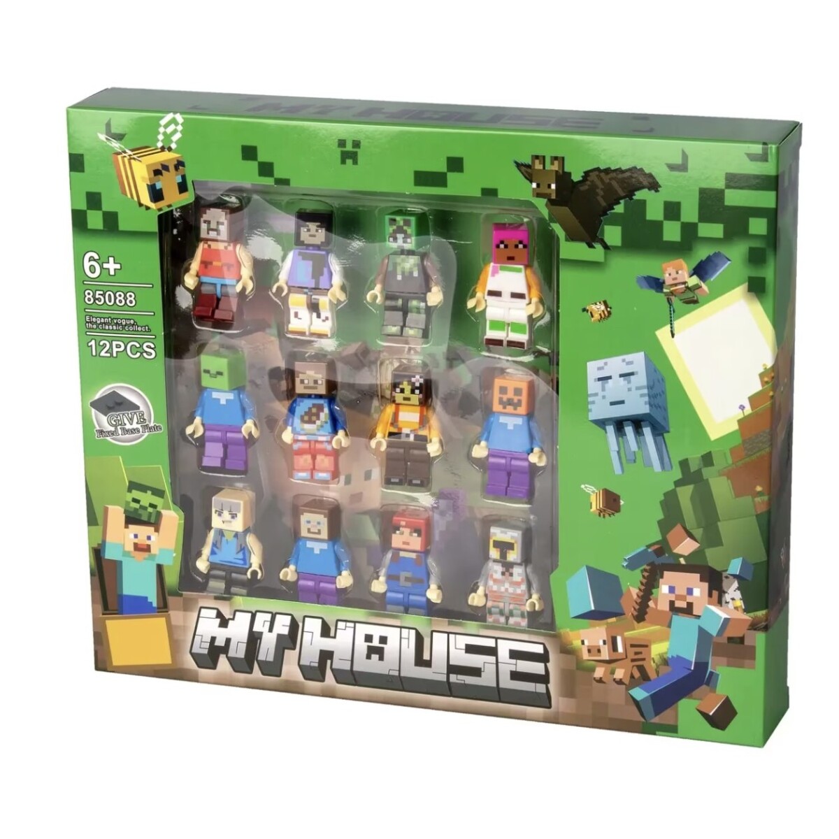 Pack X12 Minifiguras Infantil Tipo Minecraft 