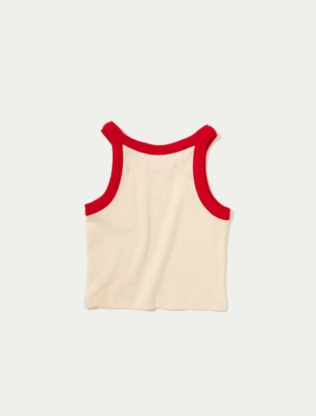 MUSCULOSA INFANTIL CON BORDADO BEIGE