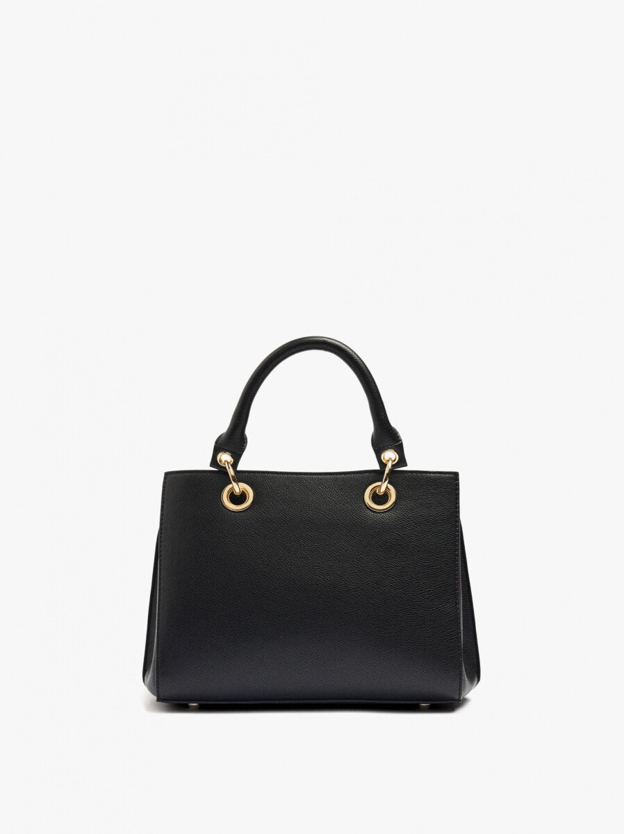 Bolso Tote Con Textura - negro 