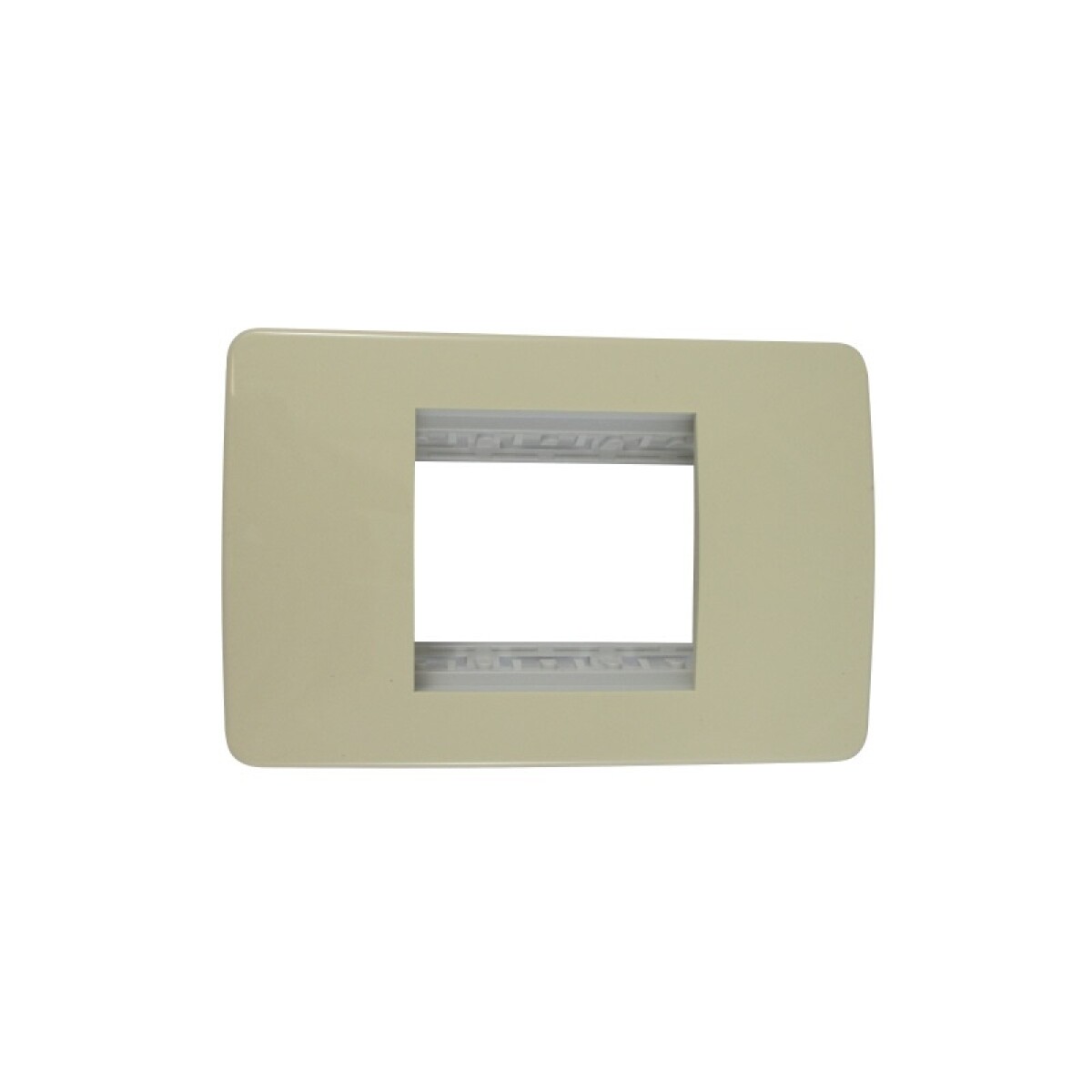 PLACA CON BASTIDOR 1 MODULO DOBLE MARFIL SLIM 