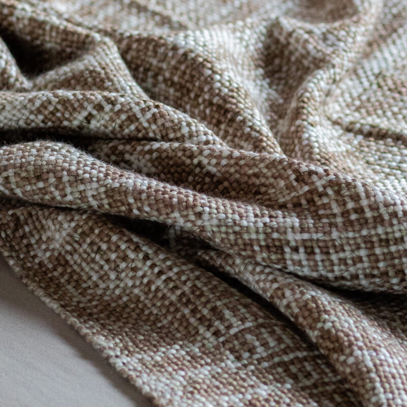 Manta para sillón y cama algodón Rústica beige 130cm