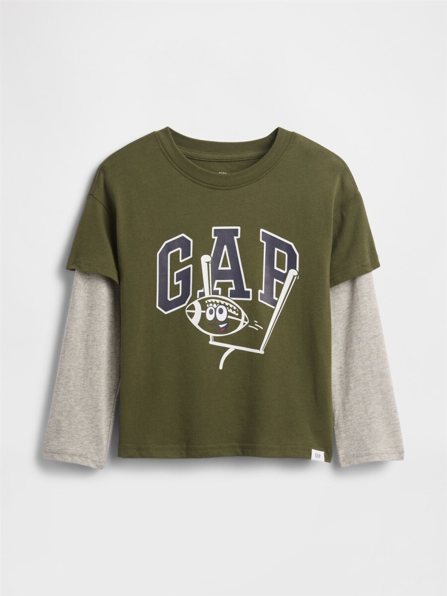 Remera Gráfico Toddler Niño - Army Jacket Green 