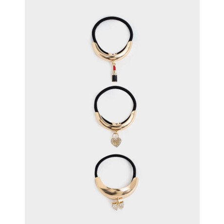 Set De Gomitas Elásticas Con Charms Combinacion Tricolor