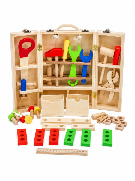 HERRAMIENTAS SET DE MADERA MULTICOLOR