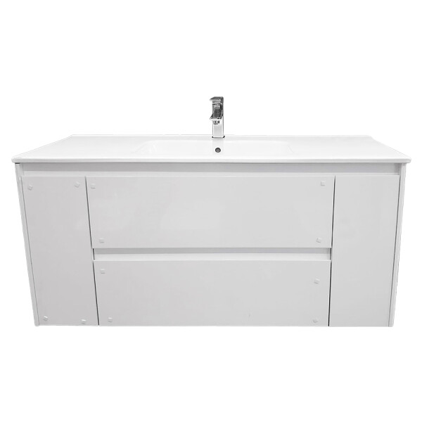 MUEBLE DE BAÑO SUSPENDIDO MODELO ALFA 120 CM BLANCO CON MESADA Mueble De Baño Suspendido Modelo Alfa 120 Cm Blanco Con Mesada