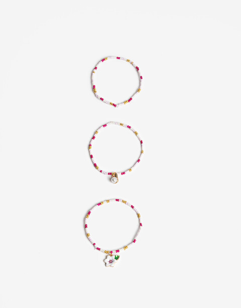 Pulseras Elásticas Sets Color Set De Pulseras Para Niñas - Dorado