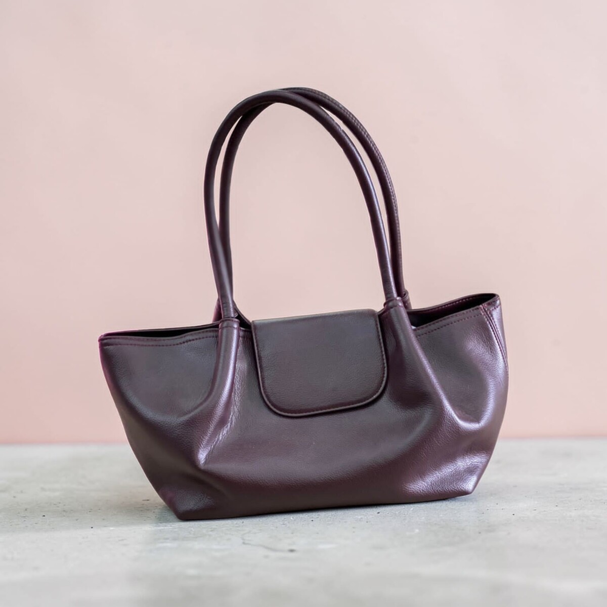 Cartera cuerina - bordo 