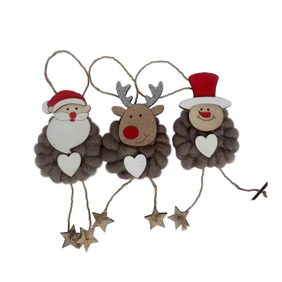 SET X3 COLGANTE DECORATIVO NAVIDEÑO TELA 8X20CM 