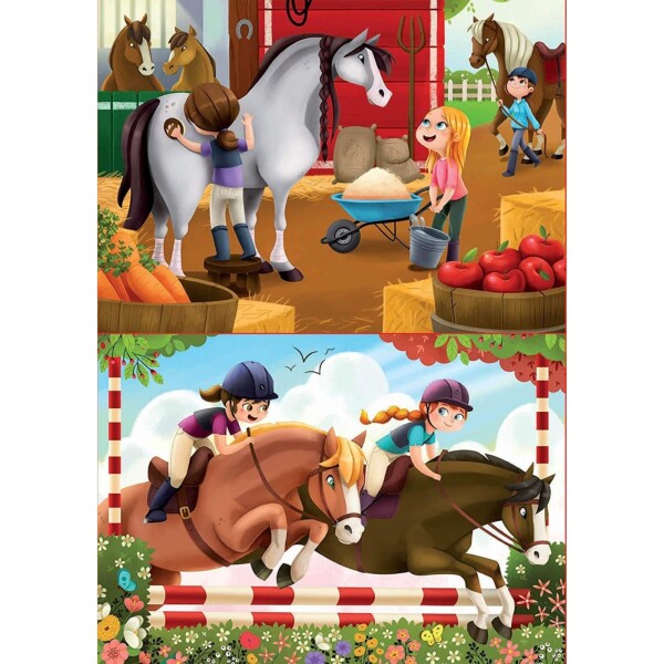 Set Puzzle Caballo Establo Rompecabezas Niños Educa Bebe Set Puzzle Caballo Establo Rompecabezas Niños Educa Bebe