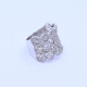 Anillo oro 14k blanco con brillantes calado ancho. Anillo oro 14k blanco con brillantes calado ancho.