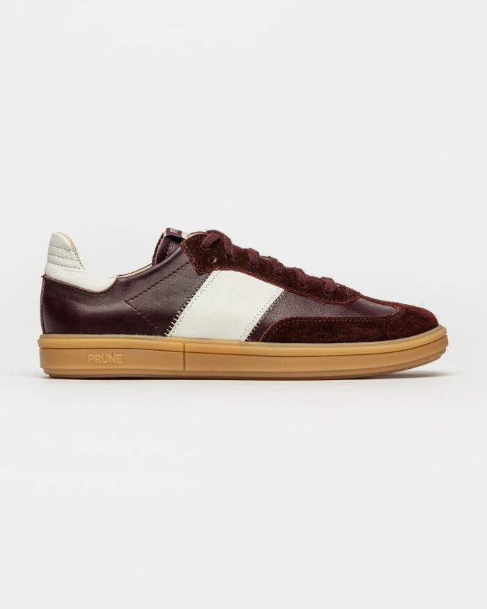 Sneaker Nil En Cuero Liso Bordeaux