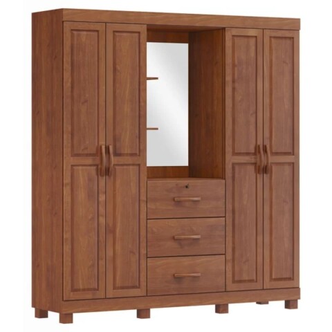 Ropero 4 Ptas 3 Caj c/Espejo Finestra Bronce Madera Maciza Ropero 4 Ptas 3 Caj c/Espejo Finestra Bronce Madera Maciza