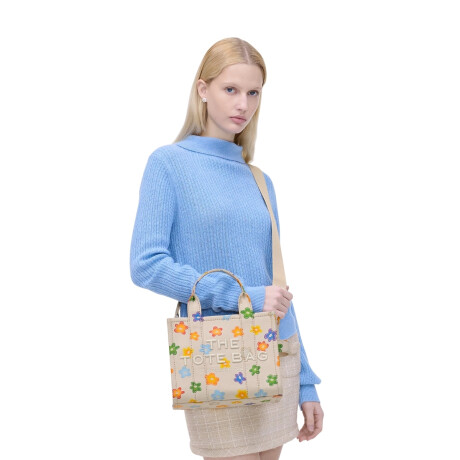 MARC JACOBS - THE WILD DAISY CANVAS SMALL TOTE BAG Blanco