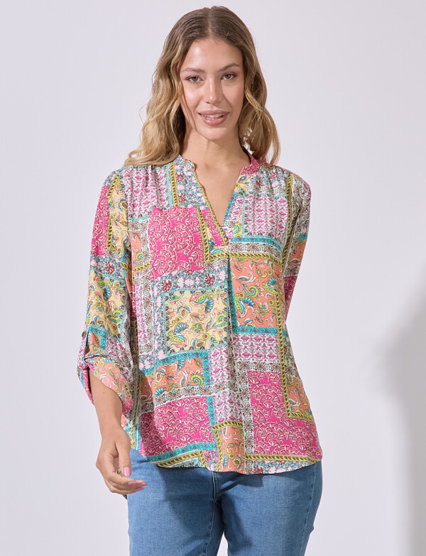 Blusa Patch MULTI/FUCSIA