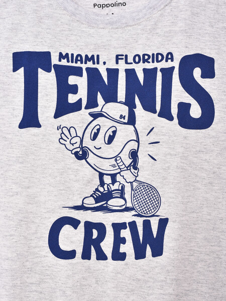 REMERA OVER CREW GRIS MELANGE M