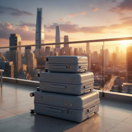 Set 3 Valijas Rígidas Candado Ruedas 360° Cierre Expandible Celeste