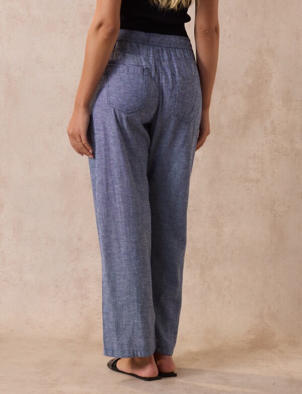 Pantalon Lino AZUL
