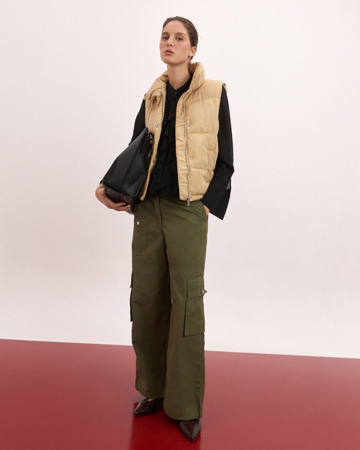 Campera Ellie Negro Camel