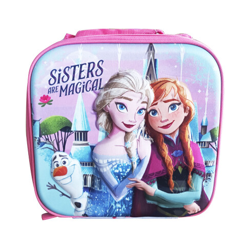 Lunchera 3D Térmica Escolar Frozen 22 x 22 cm Oficial LILA