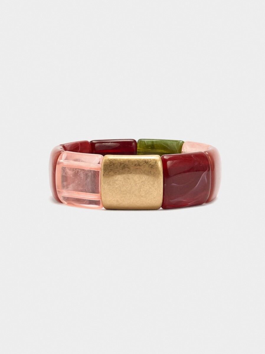 Pulsera Elástica De Efecto Piedra - multicolor 